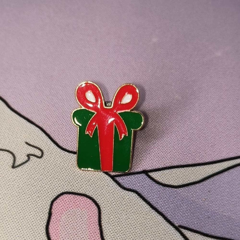 Festive Gift Box Enamel Pin